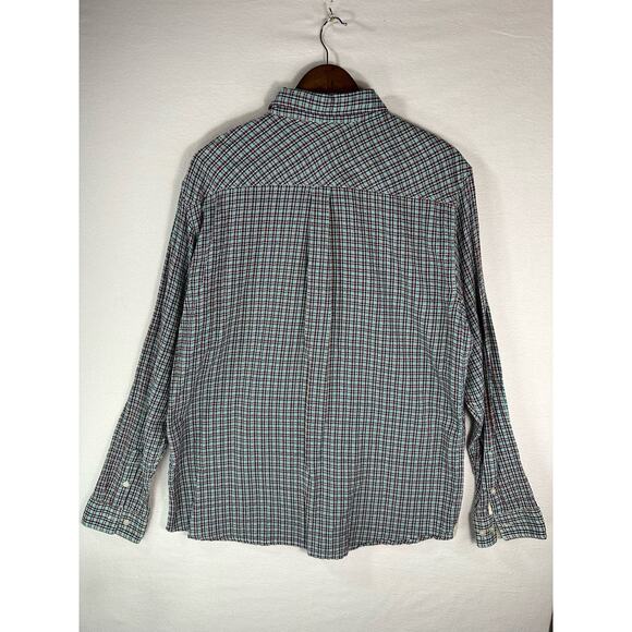 Carbon 2 Cobalt Mens Button Up Shirt Plaid Blue Red Longsleeve Size Large - Picture 2 of 11